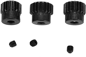 VGEBY Ensemble de Pignons, Engrenages de Moteur de Voiture RC Durcissant 3.175mm 13-15T 16-18T 19-21T 21T-23T en Acier Chromé 48DP 1/10(16T 17T 18T) Accessoire de modèle de Voiture