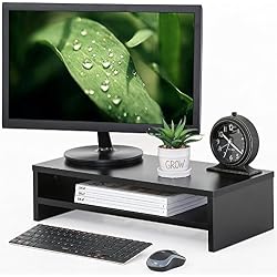 FITUEYES Support pour Réhausseur Moniteur Stand Ecran Ordinateur Portable en Bois Noir DT205401WB