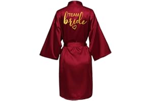 JPHCHSC Damen Brautjungfern Roben Kimono Badmantel Braut Morgenmantel Kimono Kurz Bademantel Satin Robe für Hochzeit Party Pool Party und Pajama Party