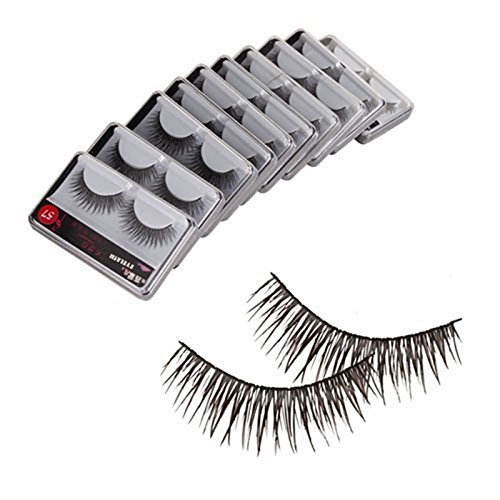 Da.Wa 10 Paar Lange Kreuz Falsche künstliche Wimpern Licht Schwarz Eyelashes Wimpernverlängerung Make-up fur Schönheit - 4