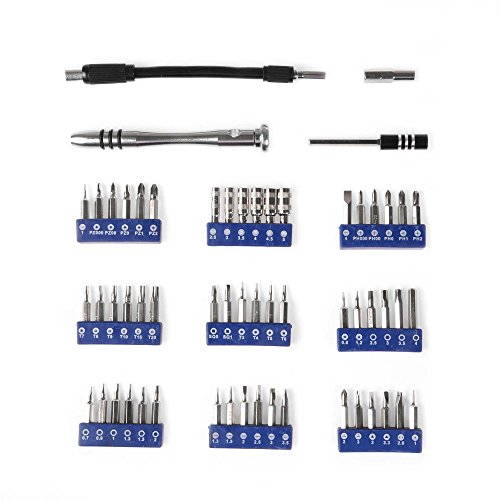 Kitclan Schraubendreher Set, 58-teilig, Bit- und Steckschlüssel-Set mit magnetischem Universalhalter, Kreuzschlitz- und Schlitz-Schraubendreher etc. für Handy, Tablet, PC, Macbook, Uhr, Brille - 4