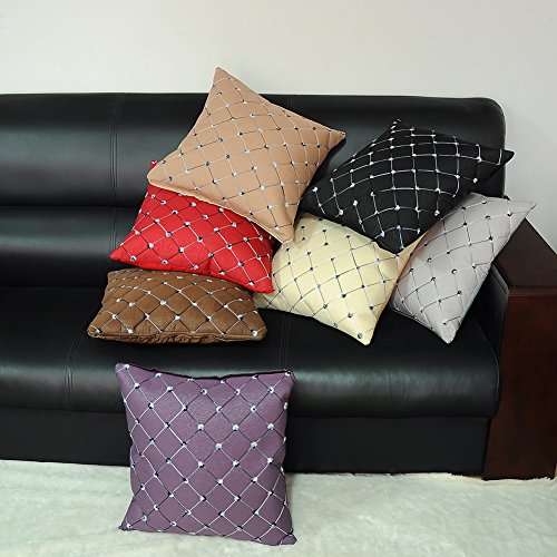 Kissenhülle Sofa Kissenbezug Dekokissen Hülle für Ihr Sofa Sessel Autositz Bett Rückenkissen, 45×45 cm, Polyester (Silber) - 6