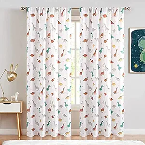 RIYANSH Sales Kids Room Curtains 108 Inch Long Light Filtering Dino Nursery Curtains for Boys & Girls Drapes Long Door Treatment Set 2 Panels (Long Door) Set of 1