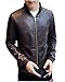 Produktbild Herren Lederjacke Freizeit Motorradjacke Winddicht Warm PU Biker Jacke Slim Fit Modern Schwarz XL