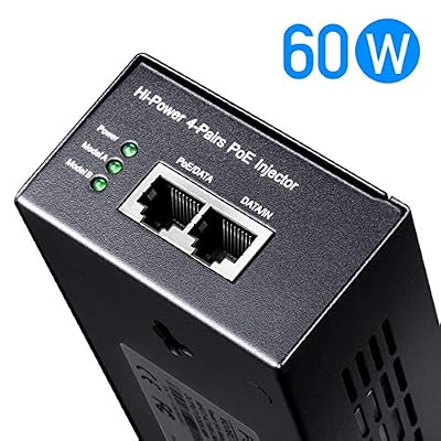 Cudy POE300 60W Injecteur PoE + /poE Gigabit, Bloc d'alimentation jusqu'à 60 W, RJ-45 blindé à 10/100 / 1000Mbps, Compatible IEEE 802.3af / 802.3at / 802.3bt, Compact et économique