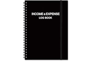 HEVEBOIK Income & Expense Log Book - A5 Income and Expense Ledger Book for Small Business, Accounting Bookkeeping Tracking Ledger Log Book for Woman and Man, 5.5" x 8.5", Black