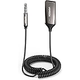 UGREEN Car Bluetooth 5.0 Receiver with 3.5mm AUX Jack and USB Wireless Audio Adapter with Built-in Microphone and Long Cable 