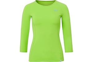 Sportkind Mädchen & Damen Tennis, Padel, Running, Sport 3/4 Langarmshirt mit Rundhalsausschnitt, UV-Schutz UPF 50+, atmungsaktiv