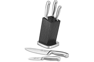 Sabatier International IXO Bloc noir avec 5 couteaux de cuisine tout inox