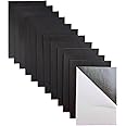 Jtnohx Self Adhesive Felt Sheets, 11 Pieces Stiff Sticky Felt, 20x30cm Felt Sheets with Adhesive Backing for Crafts, Felt Drawer Liner for Jewelry Box Drawer DIY (Black)