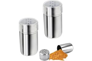 WUSJCOF 2 Stück Mini Salzstreuer Edelstahl Salz und Pfefferstreuer für Brotdose, Bento Box, Büro, Camping