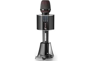BONAOK Karaoke Mikrofon Erwachsene, Tragbares Kabelloses Bluetooth Karaoke Mikrofon System für Partys im Auto zu Hause im Freien, Karaoke Maschine für PC/All Smartphones G50 Schwarz