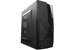 Aerocool CS1102 - Computergehäuse für PC (Halb-Turm ATX, 7 Steckplätze, USB 3.0/2.0, Audio HD), Farbe schwarz