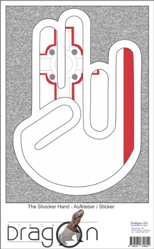 The Shocker Hand Decal Sticker Laptop skin 210x144 mm white Outline with Flag Malta-Malta