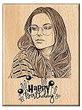 Engraveindia Wood Happy Birthday Unique Personalized Gift, 5x4inch (ENGRVISB01BDAY)