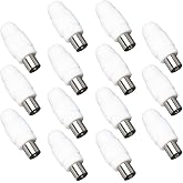 Greluma 7 x Male + 7 x Female TV Aerial Coaxial Connector Adapter White