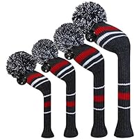 Scott Edward alerta gris rayas Golf Club cabeza Covers, giratorio número etiquetas, hilo acrílico double-layers de punto, juego de 4