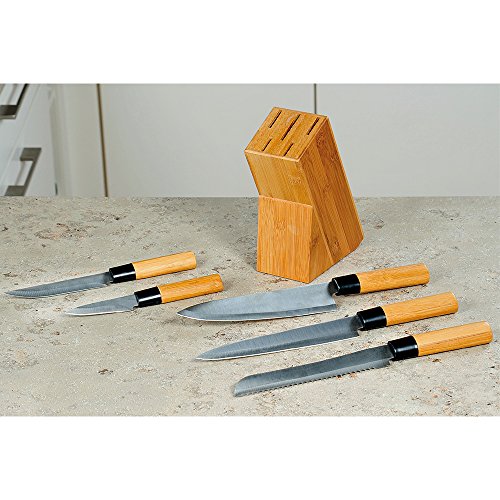 Kesper 57040 Messerblock bestückt aus Bambus, 6-teilig - 2
