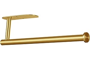 Markcco Uchwyt na ręczniki papierowe, pod szafkę, uchwyt na ręczniki papierowe, do kuchni, łazienki, stal nierdzewna, złoty