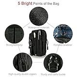 ivencase® Taktische Gürteltasche Molle EDC Beutel Militär für Wandern, Outdoor-Camping und Radfahren mit Aluminiumkarabiner - Schwarz - 