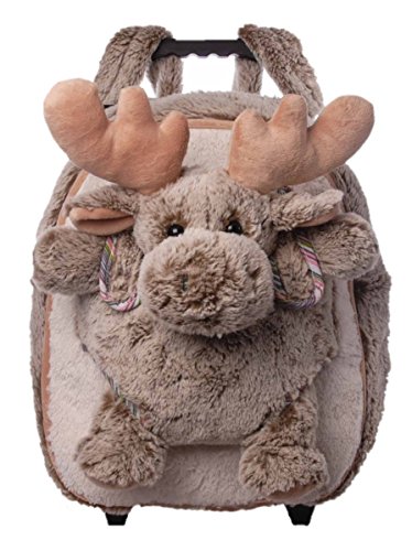 Preisvergleich Produktbild Inware 6788 - 3in1 Kindertrolley, Rucksack, Schmusetier Elch, beige / meliert