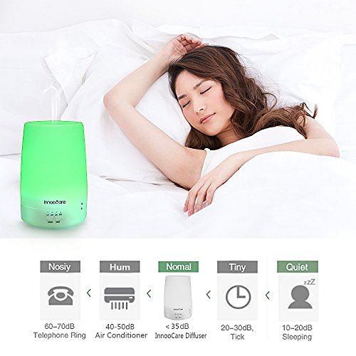 InnooCare Aroma Diffuser 150ml Diffusor Ultraschall Luftbefeuchter Kalten Nebel Technologie Abschaltautomatik Raumbefeuchter mit 7 LED Farbwechsel und Ebook für Babies Yoga Kinderzimmer Schlafzimmer Büro usw. - 4