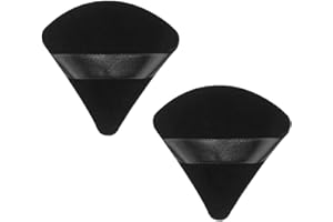 HY DOT Makeup Powder Puffs Velvet Soft Triangle Powder Puff Pressed Setting Powder Foundation Puffs for body Face Make up Dry Wet Cosmetics Reusable 2 Count Black Puffs