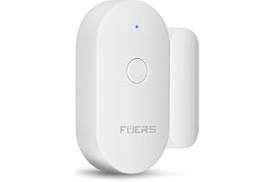 Fuers WiFi Door Window Alarm Sensor with Magnetic Sensor, Wireless Door Window Contact Opening Security Alarm Compatible with Alexa Google Home, Tuya App Pushes Notification to Mobile Phone, No siren