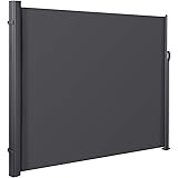 MVPOWER Seitenmarkise Alu 300 x 180 cm (L x H) - Ausziehbar Sonnenschutz Sichtschutz für Balkon, Terrasse, Garten, Seitenwand