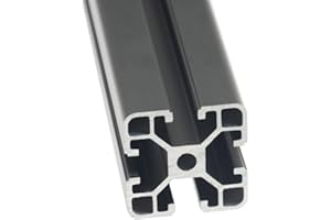 Iverntech Riel lineal anodizado 4040 de 400 mm según el estándar europeo extrusión de perfil de aluminio negro con ranura de 8 mm de la serie 40 para impresora 3D y máquina de grabado láser CNC DIY