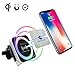 Produktbild DOCA Auto QI Ladegerät KFZ Handy Halterung Wireless Charger QI Drahtloses Ladestation 360°drehbarer Induktive Ladegerät für iPhone XS/XS Max/XR/X/8/8 Plus Samsung Note 5/8 Galaxy S9/S8/S7/S6 LG