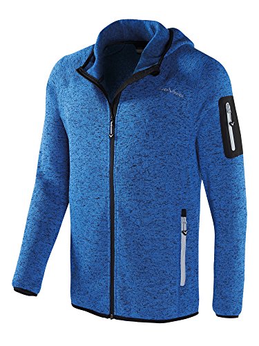 Black Crevice Herren Cordfleecejacke mit Kapuze, strong blue/silver, Gr. 58
