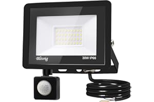 toobettp Foco LED con Sensor de Movimiento 30W,Foco LED Exterior 3000LM Blanco Frío Proyector LED Exterior 6500K IP66 Impermeable Focos LED Exterior para Jardín, Garaje, Plaza, Patio