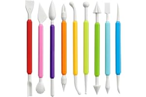 LINPHCEY 9PCS Clay Tools for Kids Air Dry Clay Tool Kit Plastic Clay Sculpting Tools Set for DIY Pottery, Modeling Sculpey Polymer Clay – Safe & Easy Grip for Beginners & Craft Lovers