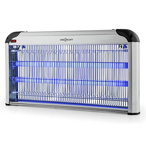 oneConcept • Psst B • Insektenvernichter • Mückenschutz • Insektenschutz • elektrisch • UV Lampe • 43 Watt • Hochspannungsgitter • ohne Chemie und Giftstoffe • herausnehmbare Schutzgitter • Auffangschale • Aufhängevorrichtung inkl. Kette • silber - 6