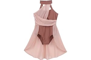 ranrann Enfant Fille Robe Danse Classique sans Manches Robe Justaucorps Ballet Gym Costume Danse Lyrique Contemporaine 5-16 Ans