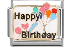 Urijk Modular for Italian Charm 9mm Traditional Classic Type Charm for Italian Style,Flower Patterns Stainless Jewelry Module Steel 22 Styles to Match Freely Modular for Italian Charm-Flower Series