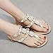 Produktbild SHE.White Damen Sommer Elegante Leuchtenden Strasssteine Kette Sandalen Flip-Sandalen Gemütlich Schuhe Boho Vintage Zehentrenner Schuhe Sommerschuhe