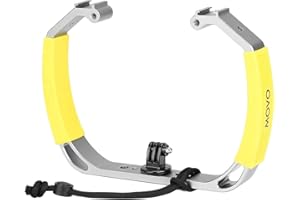 Movo GB-U80 Unterwasser-Tauch-Rig mit Zubehörschuh-Halterungen, Handgelenkschlaufe – kompatibel GoPro HERO, HERO3, HERO4, HERO5, HERO6, HERO7, HERO8, HERO9, Osmo Action Cam Scuba Zubehör (XL-Version)