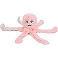 Best Pet Supplies OctoMutant Crinkle Plush Dog Toys for Interactive Play, Puppy and Senior Indoor Play, Colorful Octopus Toy Shape, Soft Head Stuffing, Cute and Cuddly - Pink
