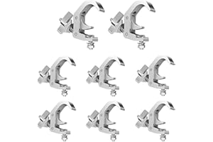 HEYOUTH Dispositivo de Suspensión,Truss O Clamps Aluminio,Truss Clamp Abrazadera para Luces de Escenarios,8PCS Garra para Truss con Diámetro 40-52mm con una Carga Máxima de 200kg para Luz Par,Cabeza Móvil