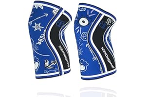 BB BANBROKEN GENOUILLÈRES (1 PAIRE) - 5 mm Knee Sleeves - CrossTrain, Haltérophilie, Sport Fonctionnel, Soulèvement de Poids, Running et autres sports. Unisex (Bleu, S)