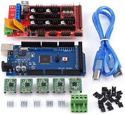 3D Printer RAMPS 1.4 Controller + MEGA2560 R3 + A4988 With Heat Sink USB Calbe Jumper Kit electronic projects