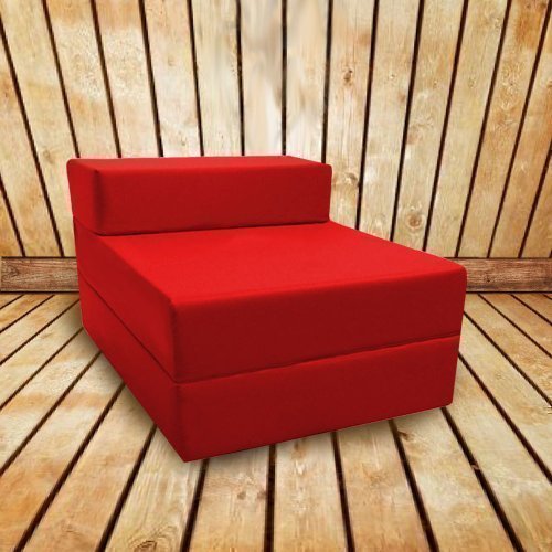 Shopisfy Children's Wipe Clean Single Fold Out Foam Chair Bed / Mattress - Red