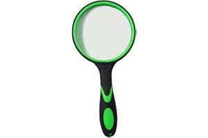 FATIYA Loupe de lecture 10X avec poign¨¦e en caoutchouc souple antid¨¦rapante avec loupe 75 mm et miroir incassable pour lecture, inspection, insectes (vert)