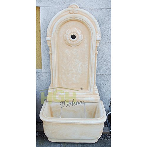 Wandbrunnen Sara Becken Wandteil Steinfigur Gartendekoration Wasserstelle Zapfsäule (sandstein patiniert) - 2