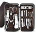 Produktbild YZCX Pediküreset, Maniküre Set, Nagelpflege Set 12-teiliges Maniküre-Pediküre Reise Set Edelstahl Nail-Clippers Reiniger Häutchen Grooming Kit mit Ledertasche