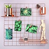 memoboard metall depot Farbe: Roségold. Rumcent Gitternetz-Wandplatte zur Darstellung von Fotos oder Anbringung von Notizen als Erinnerung, Farbe: Rosengold, dekorative Wandkunst, metall, rose gold, 23.6\