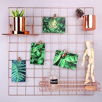 Grille Photo Murale Dorée - Lot De 2 Panneaux Décoratifs Pour Photos, Notes Et Bijoux - 42x31cm