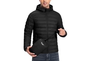 Winterjacke Herren Verpackbar Outdoor Daunenjacken Hooded Jacket Herbst Wasserdicht Puffer Jacke Mit 6 Taschen for Running Travel